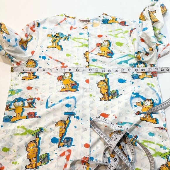 Vintage Garfield Scrub Jacket Cherokee Brand Painter Artist Cartoon Size S - Picture 11 of 13